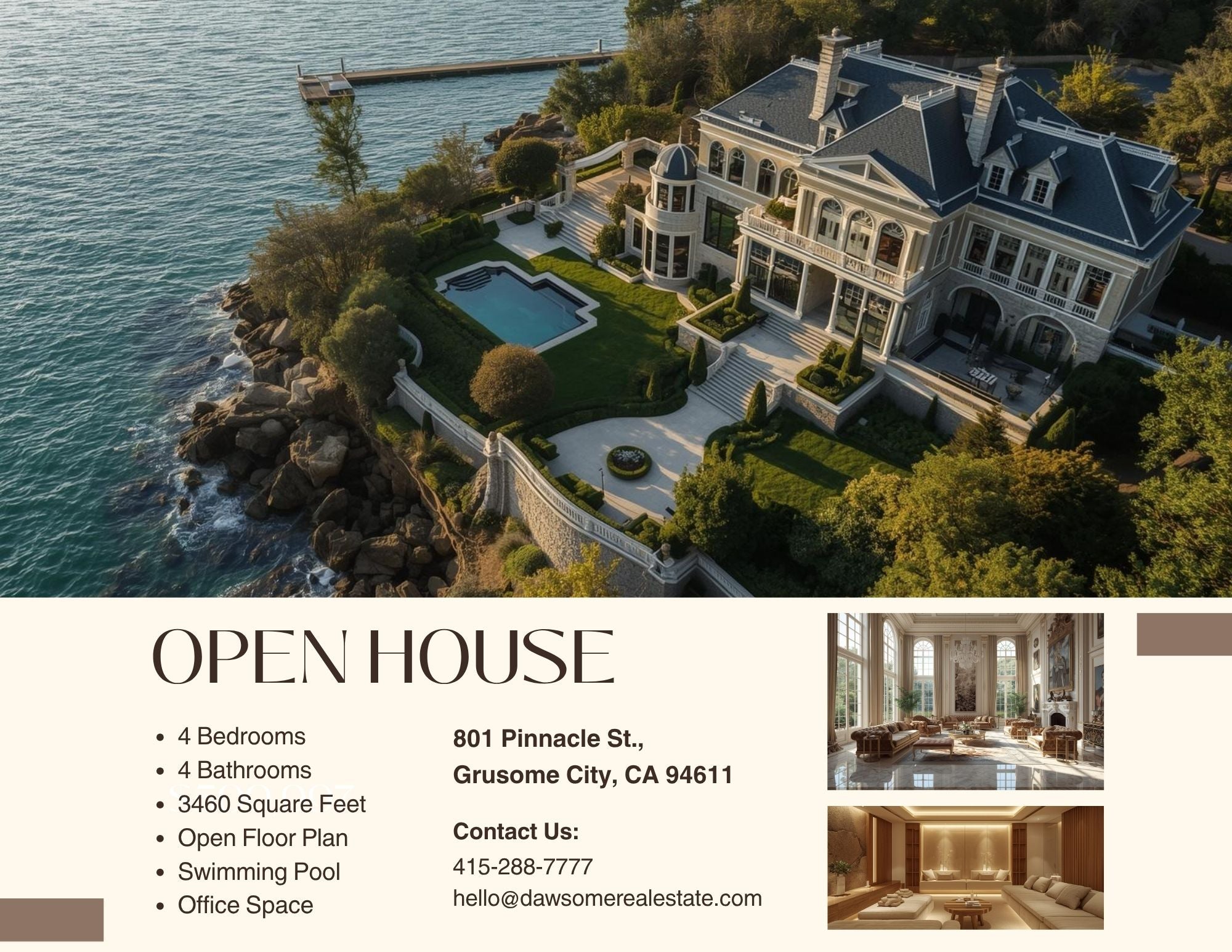 Professional Editable Real Estate Brochure, Just Listed & Open House Template