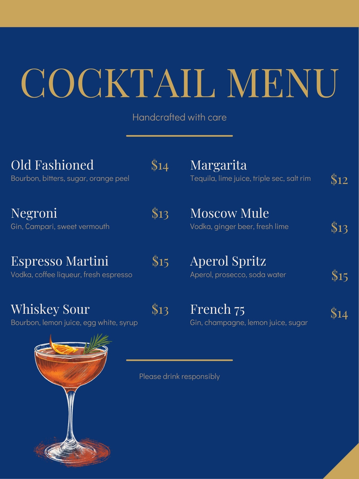 Editable Signature Cocktail Sign