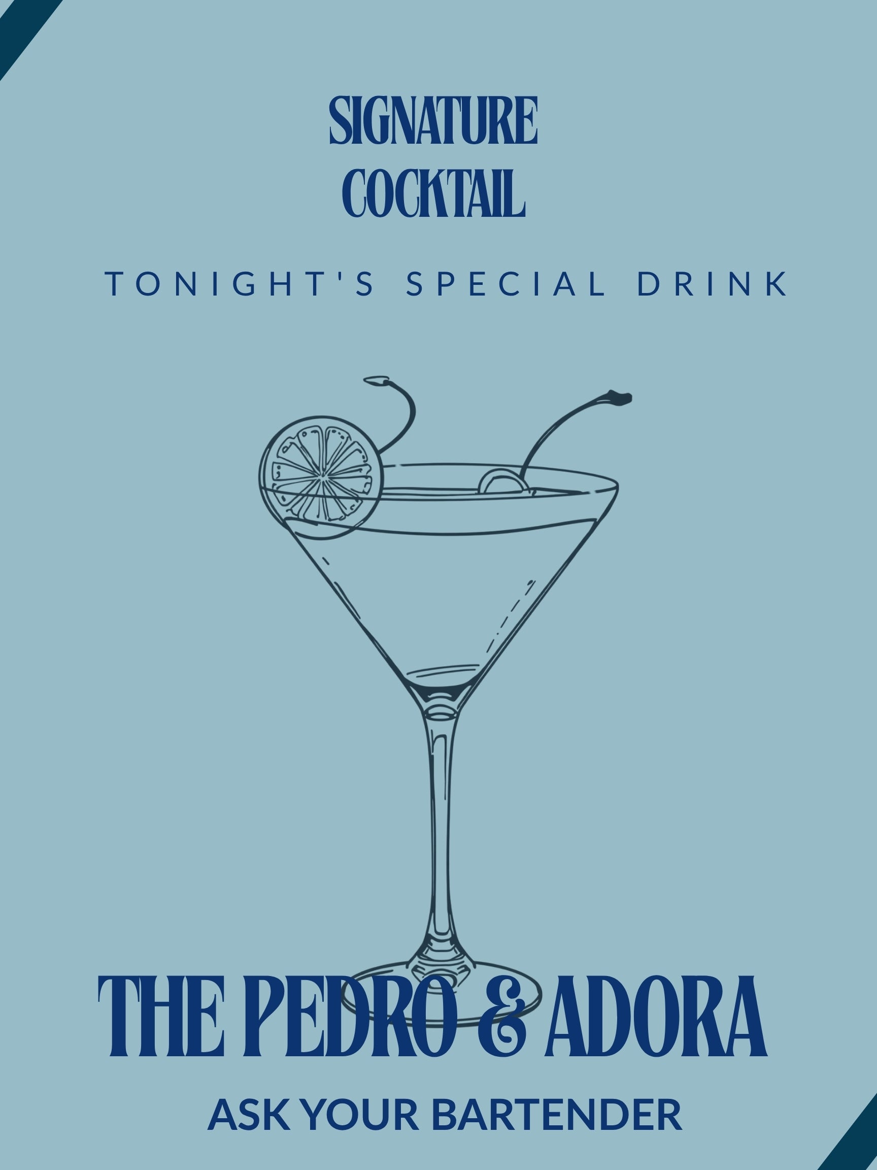 Editable Signature Cocktail Sign