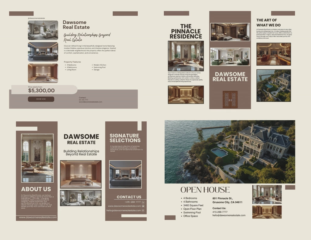 Professional Editable Real Estate Brochure, Just Listed & Open House Template